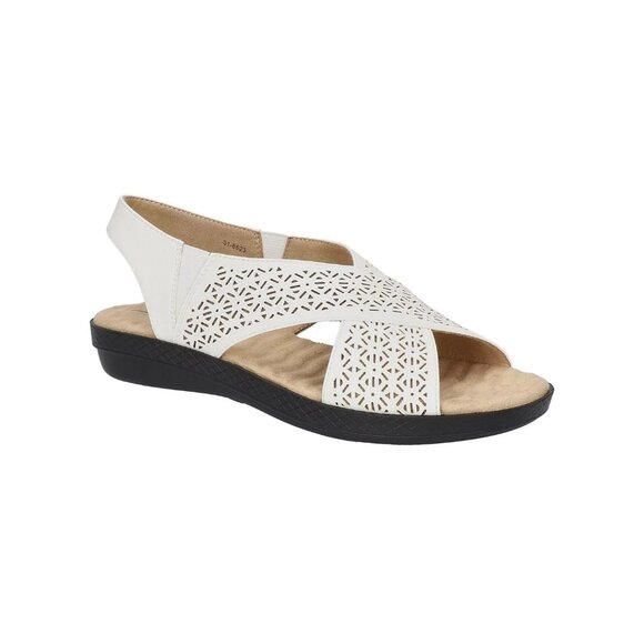 Easy Street Womens Claudia Comfort Wave Sandals White 8.5 MSRP $55 - Picture 1 of 5